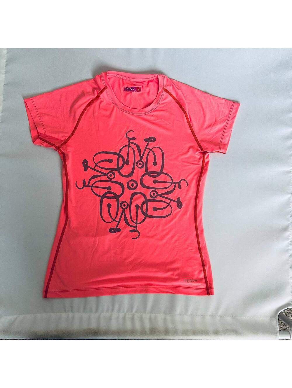 Terry Womens S Coral Pink Cycling Jersey Bicycle Graphic Back Pocket
